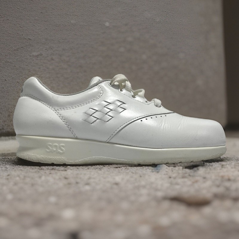 SAS Free Time Walking Shoes White Size 5 M Lace Up Tripad Comfort