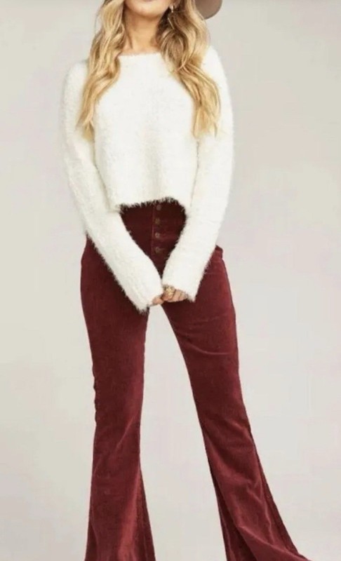 Show Me Your Mumu Cozy Cropped Varsity Sweater Knubby Knit
