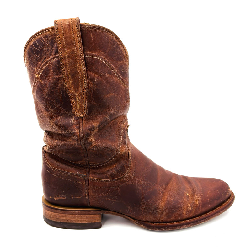 Mens 7 D Tecovas The Earl Brown Oiled Calf Leather Roper Boots Western Cowboy