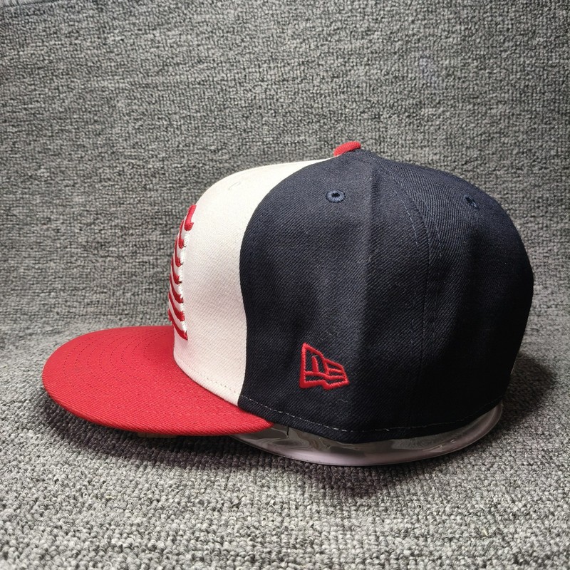 New Era USA 59FIFTY Fitted Flat Brim Red White Blue Hat 7 1 2 gallery