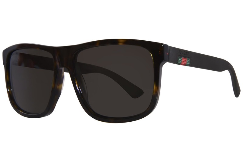 Gucci GG0010S 003 Sunglasses Men’s Havana/Brown/Grey Square Shape 58mm