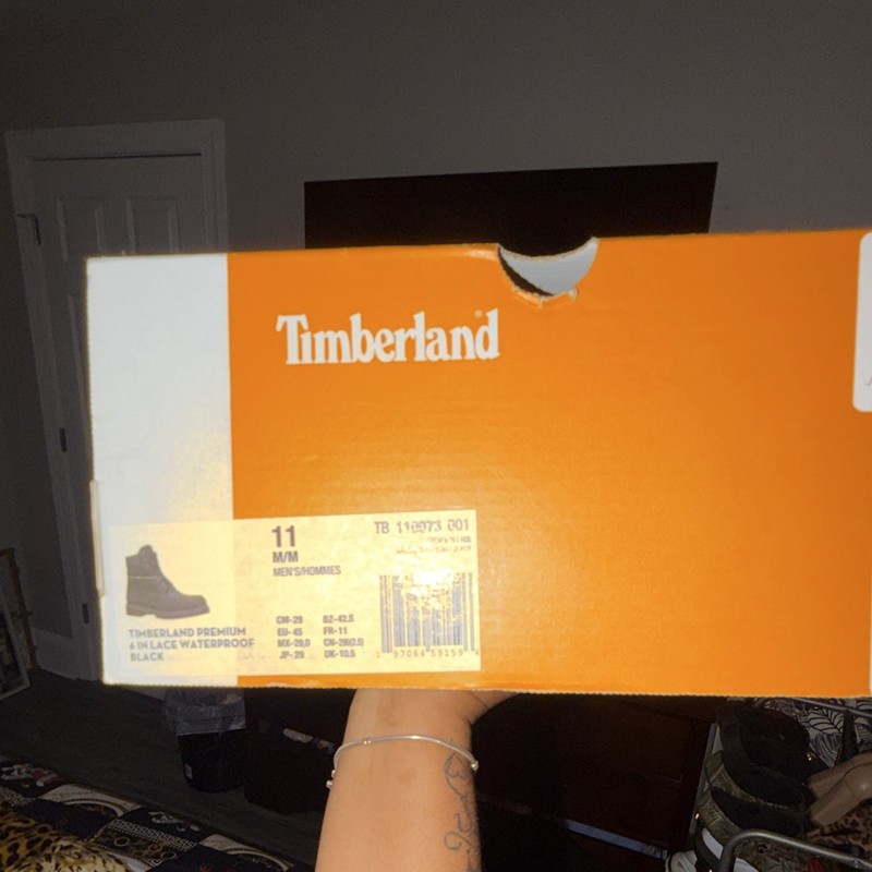 Timberland Men’s Black Waterproof Leather Work Boots Round Toe Ankle US 11 M