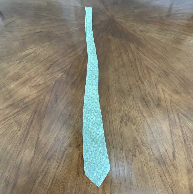 Vineyard Vines Men’s Green Pink Blue Silk Paisley Woven Pointed Tie, One Size