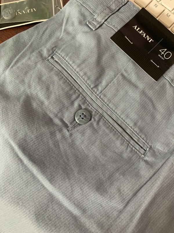 NWT Genuine ALFANI flat front striped or plaid khaki/blue/gray shorts,36, 40,44 gallery