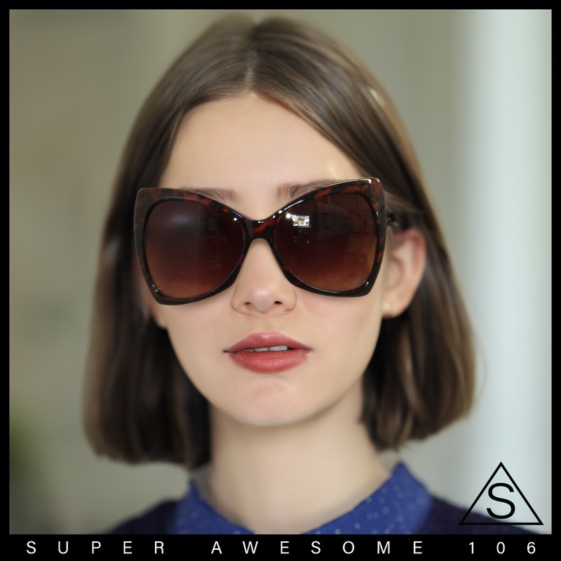 Unique Oversized Cat Eye Hybrid Butterfly Sunglasses