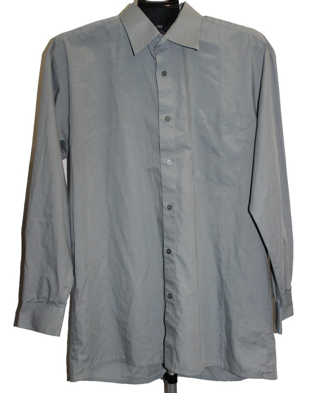 Milano Moda Button Up Dress Shirt Men’s Size 16-16.5 34-35 Gray Long Sleeve