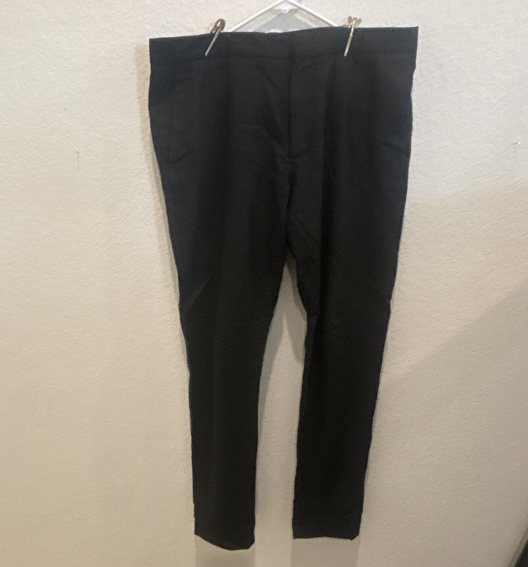 COS Men’s Black Slim Tapered Wool Blend Twill Dress Pants 30W Flat Front