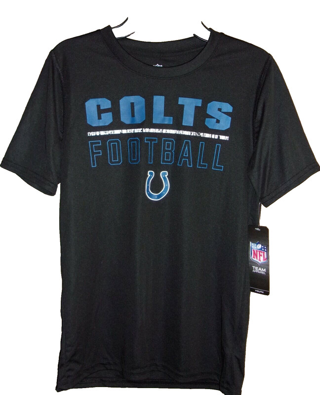 NFL Youth Black T-Shirt Indianapolis COLTS FOOTBALL Size: MEDIUM (10/12) NWT $25