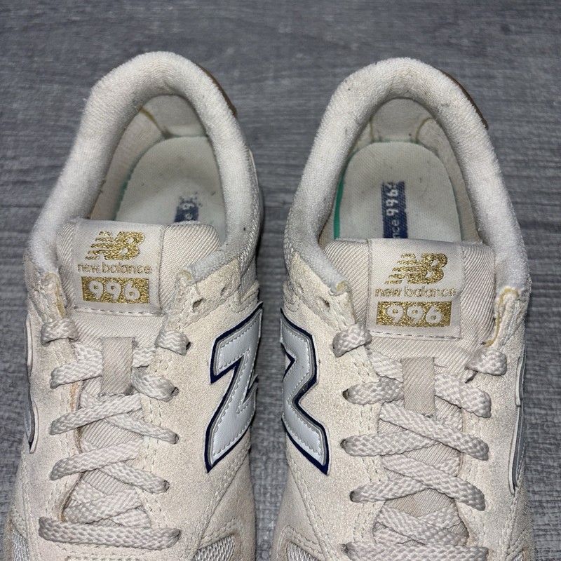 New Balance 550 Womens Shoes Size 7.5B White Gold Suede/Nylon Uppers WL996JJ2 gallery