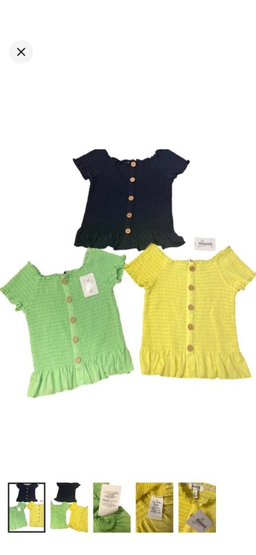 Speechless Girls Smocked Blouse Lot Size L (10/12) Button Front Ruffle Pack 3