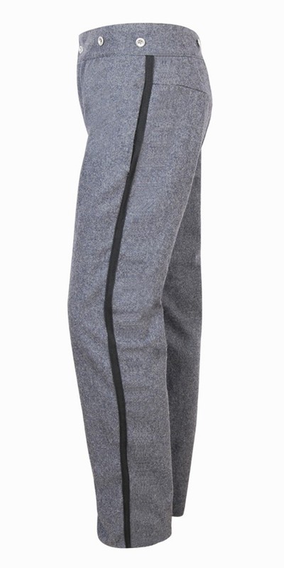 US Civil War Confederate Gray Pants With 0.5 inch Multi Color Stripe All Sizes