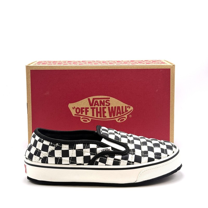 *NEW* Unisex VANS Slip-Er 2 Checkerboard Shoe WHITE / BLACK (VN0A4UWOIB8) 👍
