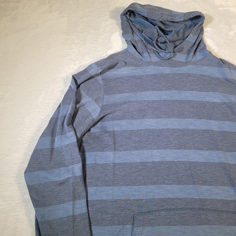 Nike Dri-FIT Hoodie Mens XL Blue Striped Lightweight Pullover 506526-421 gallery