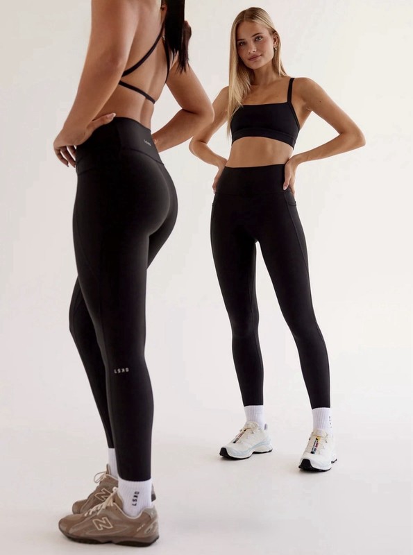 $95 LSKD Fusion Full Length Leggings with Pockets – Black Size Small NWT