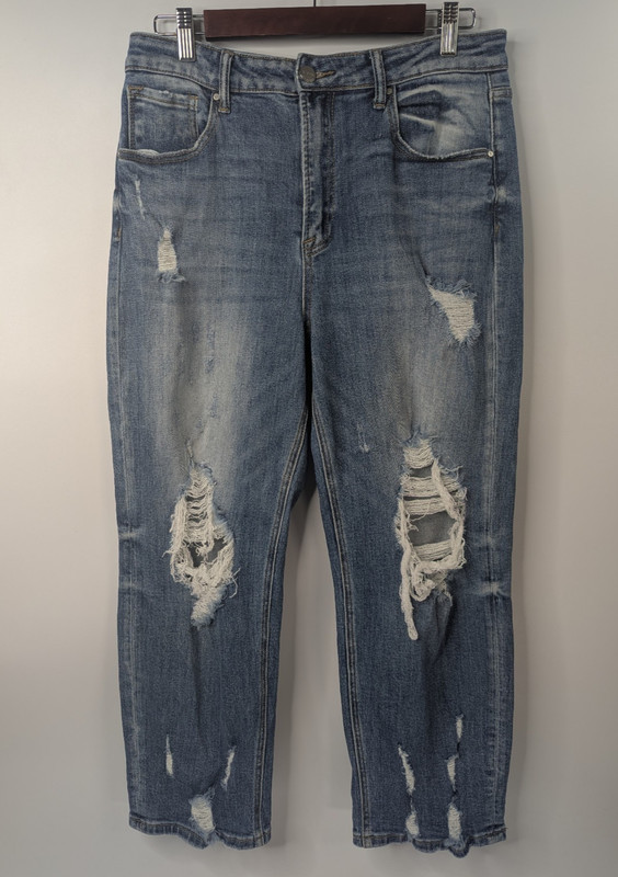 Risen Jeans Womens Sz 13/31 Distress High Rise Boot Cut Cowgirl Rodeo RDP 5040