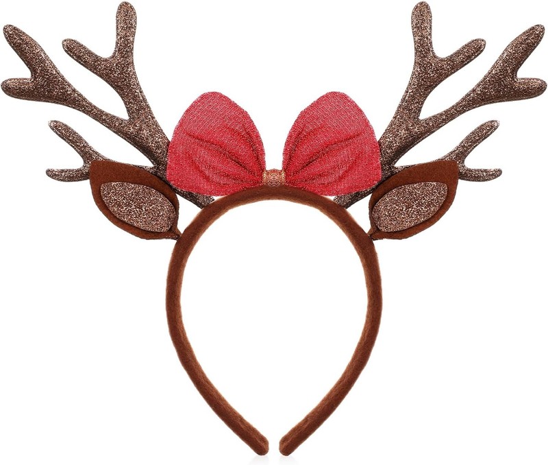 Brown Deer Antlers Headband, Ears Christmas Headbands for Women,…
