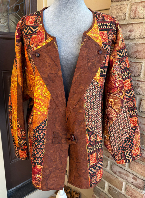 Women’s Handmade Thick Quilted Batik Patchwork Jacket Tribal African 3XL – 4XL