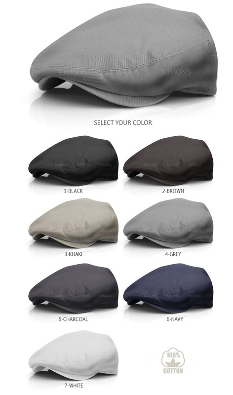 Fitted Mens Cotton Flat Cap Summer Golf Driving Ivy Hat Retro Gatsby Cabbie Cap gallery