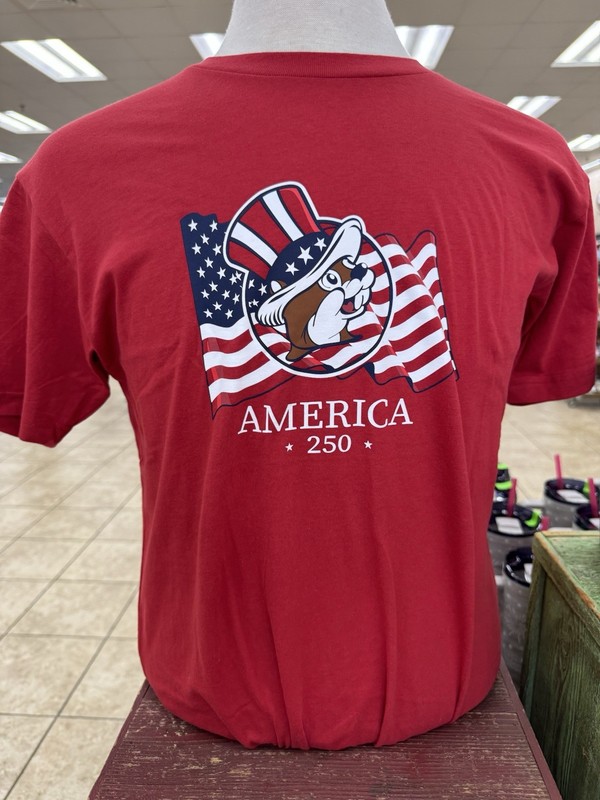 Buc-ee’s America 250 Years of Freedom 4th of July Red Short Sleeve T-Shirt