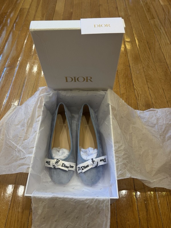 Ballet Flats in Sky Blue Suede- Size 37 gallery