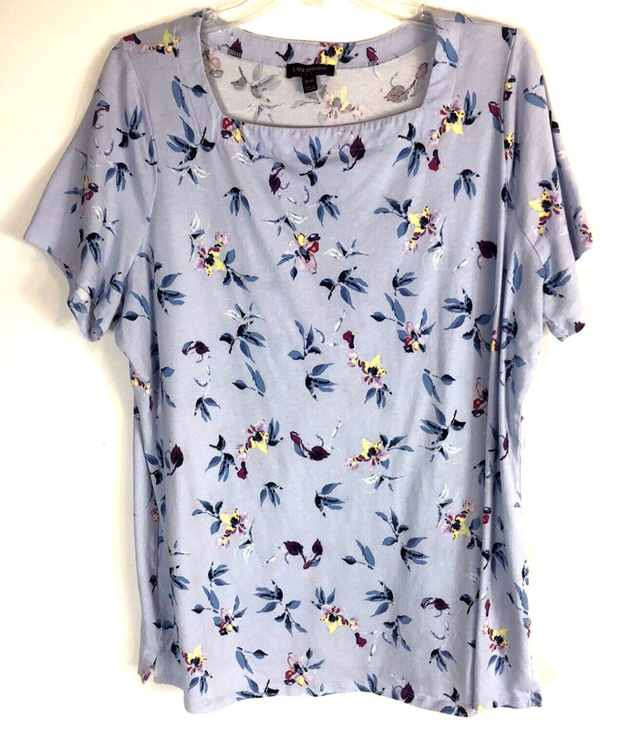 Women’s Lane Bryant Blue Black Yellow Red Pink White Floral Square Neck 18/20