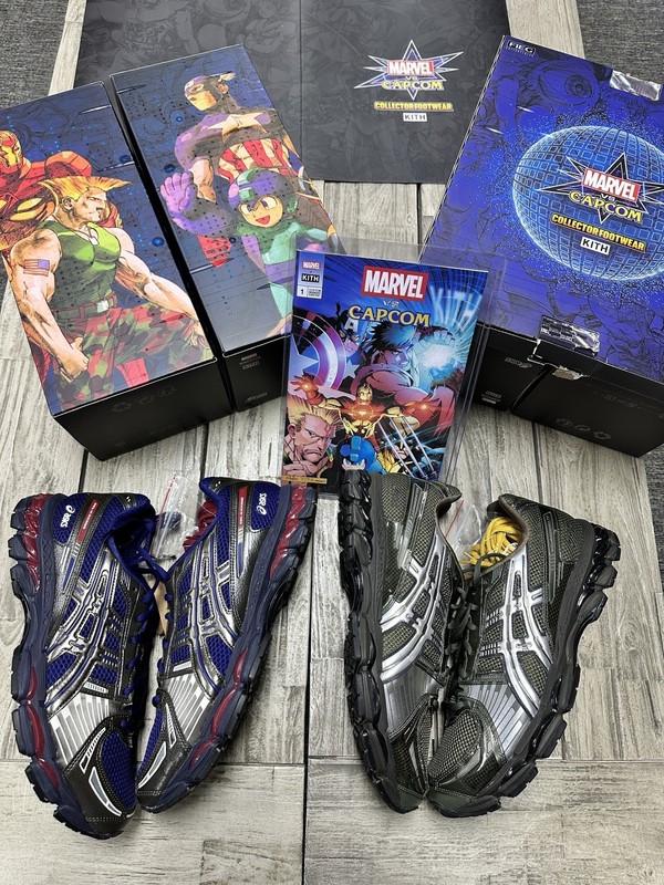 Size 11 -Marvel vs. Capcom Kith x ASICS Gel Kayano 12.1 Capatin America Vs Guile