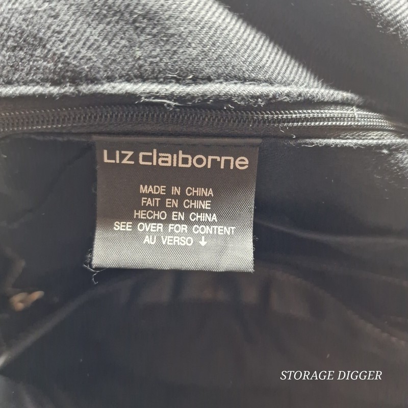 Liz Claiborne Women's Everyday Black Shoulder Bag, Brown Stitching, #LC-1441-P gallery