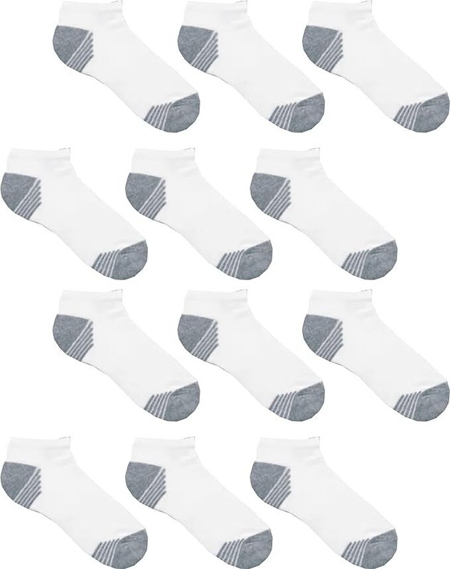 12 Pairs Men’s No Show Socks Low Cut Athletic Running Casual Liner Size 10-13