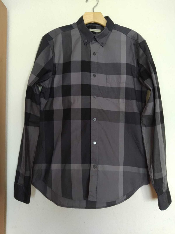 6--Burberry Brit Mens Button Down Dress Shirt Choose Color Size Plaid or Solid gallery