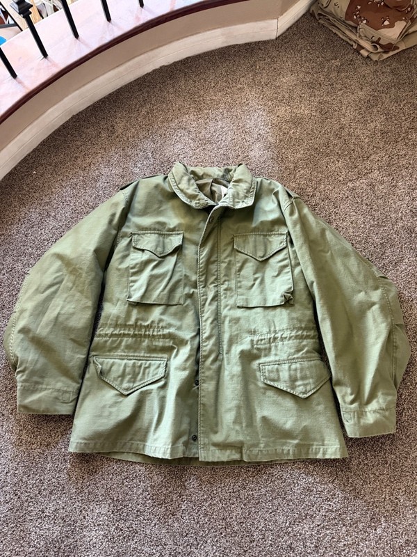 Alpha Industries Men’s Olive M65 Military Field Jacket Cotton Utility Size L