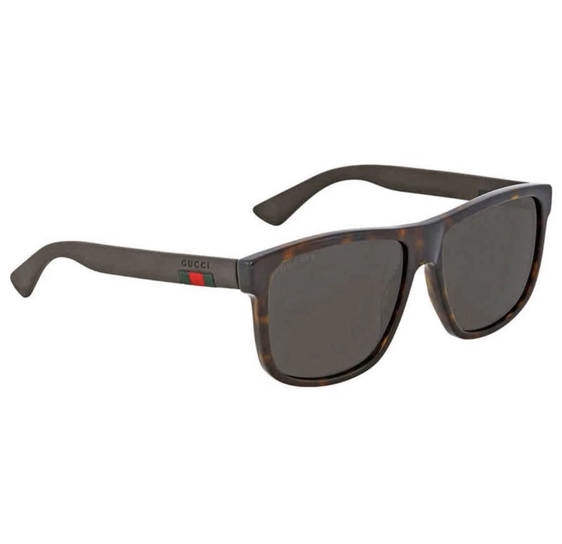 Gucci Polarized Grey Square Men’s Sunglasses GG0010S 003 58 GG0010S 003 58