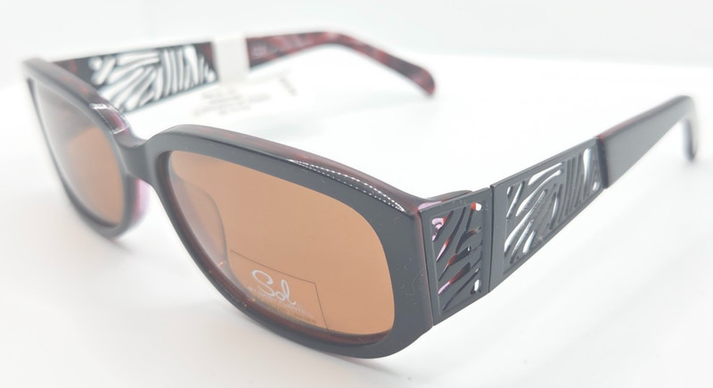 NEW SOL BY DAISY FUENTES 107P 077 BURGUNDY POLARIZED RX’ABLE SUNGLASSES 56-15