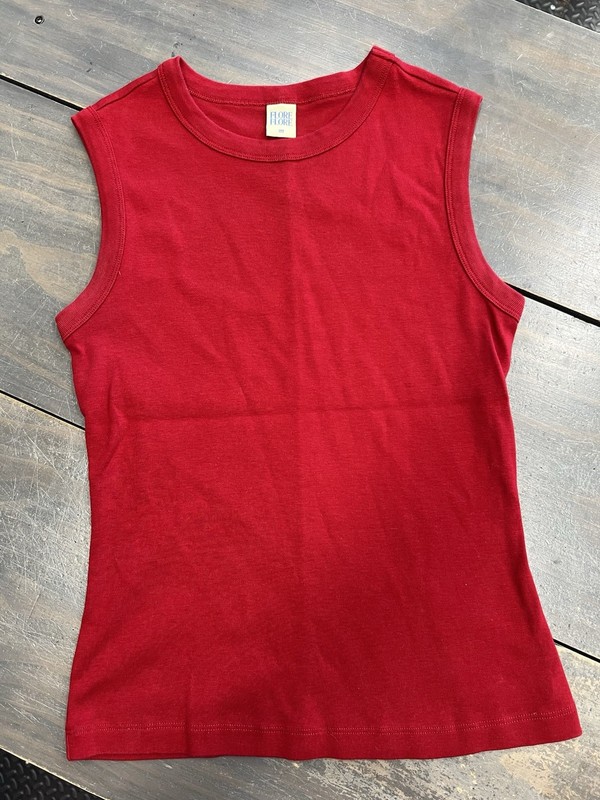 Flore Flore Red Esme Cotton Muscle Tank Medium M