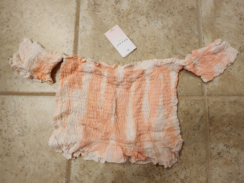 Kiwi + Punch Tie Dye Peach Crop Top size M