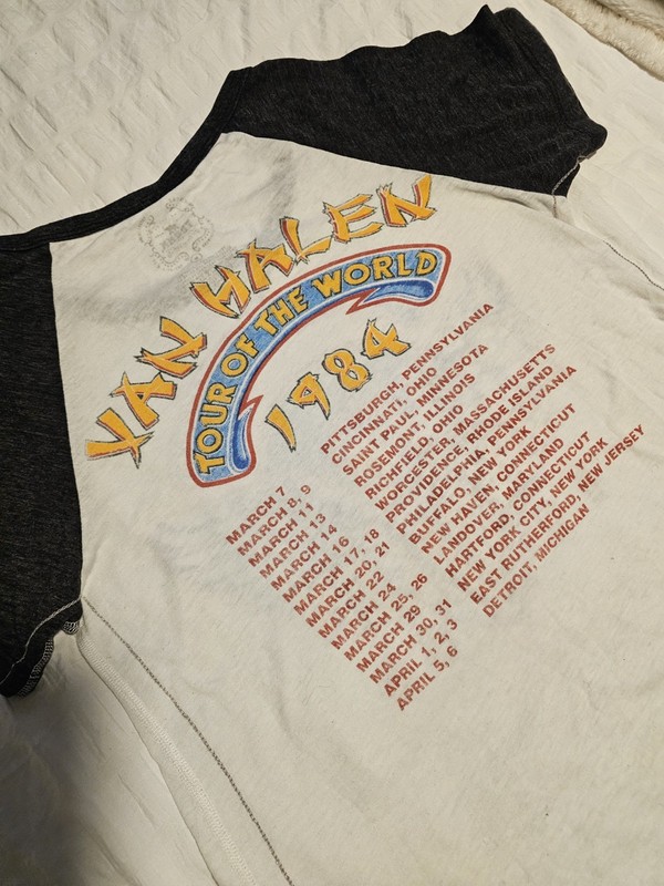 Vintage 1984 Van Halen World Tour T-Shirt Medium, With Tour Dates, Super RARE! gallery