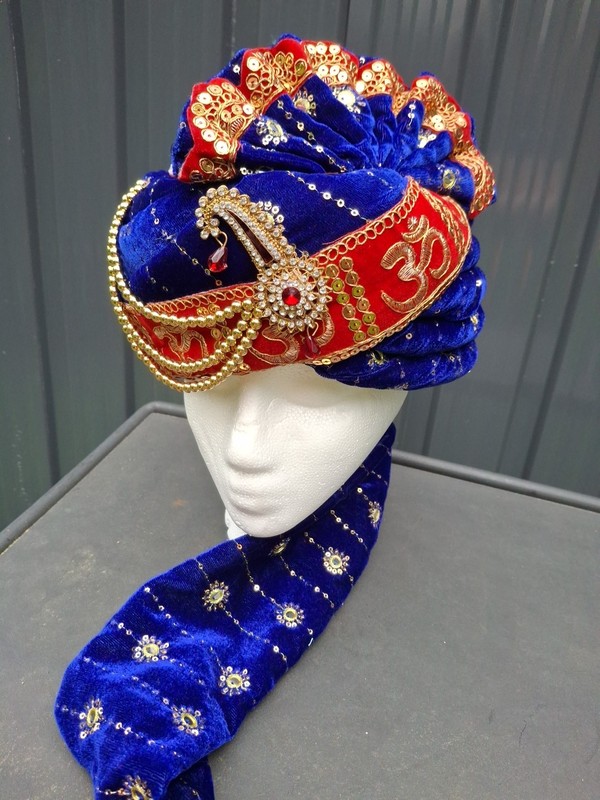 Indian Turban Dulha Safa Pagri Men Groom Wedding Maharajeh Baraati Bollywood Hat gallery