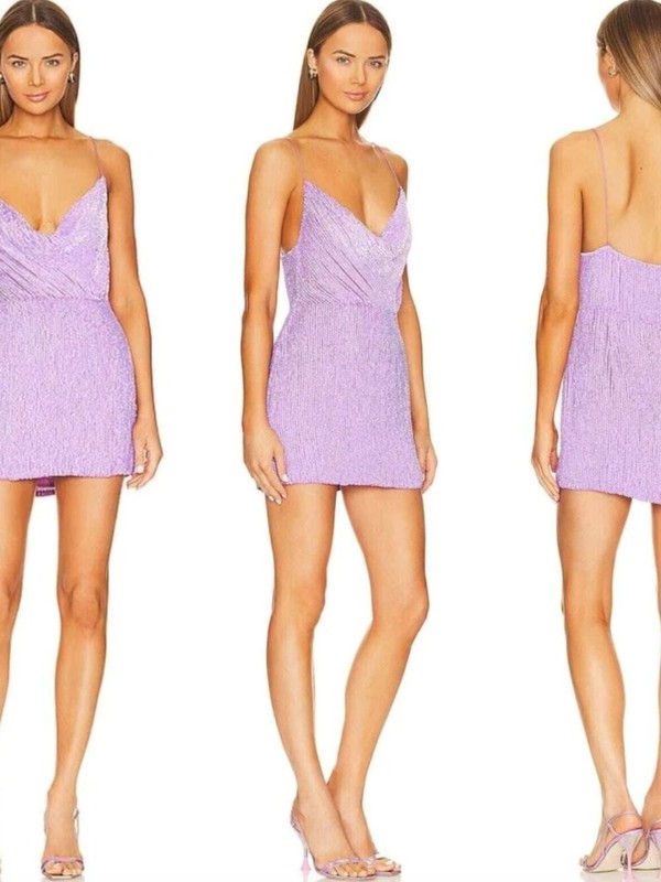 Retrofete Jill Sequin Dress in Iridescent Lavender | Size Small | Sold Out gallery