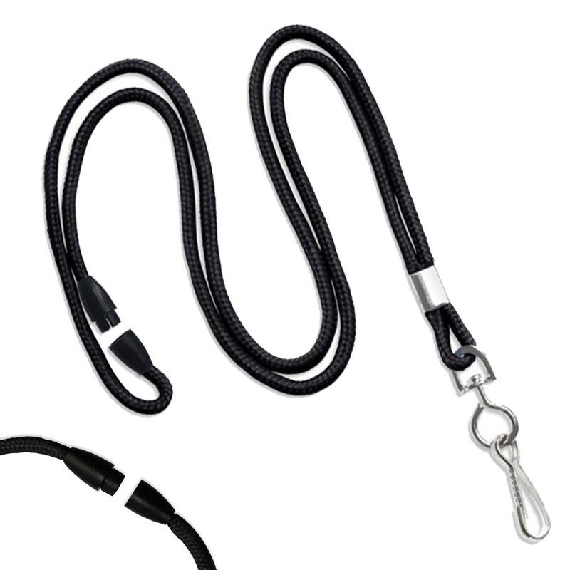 Round Breakaway Lanyard with Swivel Hook – Thin Neck Cord for ID Badge & Keys