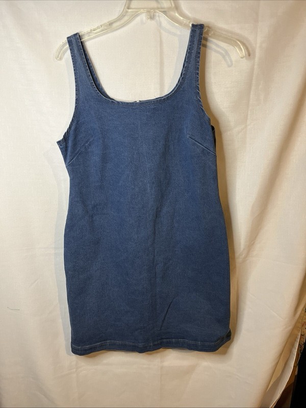 Derek Heart Stretch Denim Jumper Dress Size XL Women’s With Zipper On Back