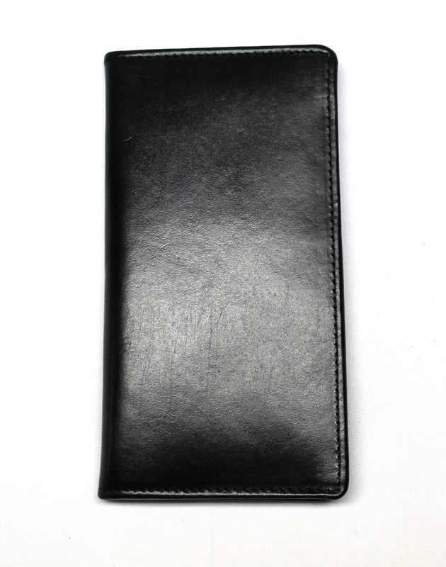 RFID Safe Credit Card Leather Check Book Cover – BLack Leather
