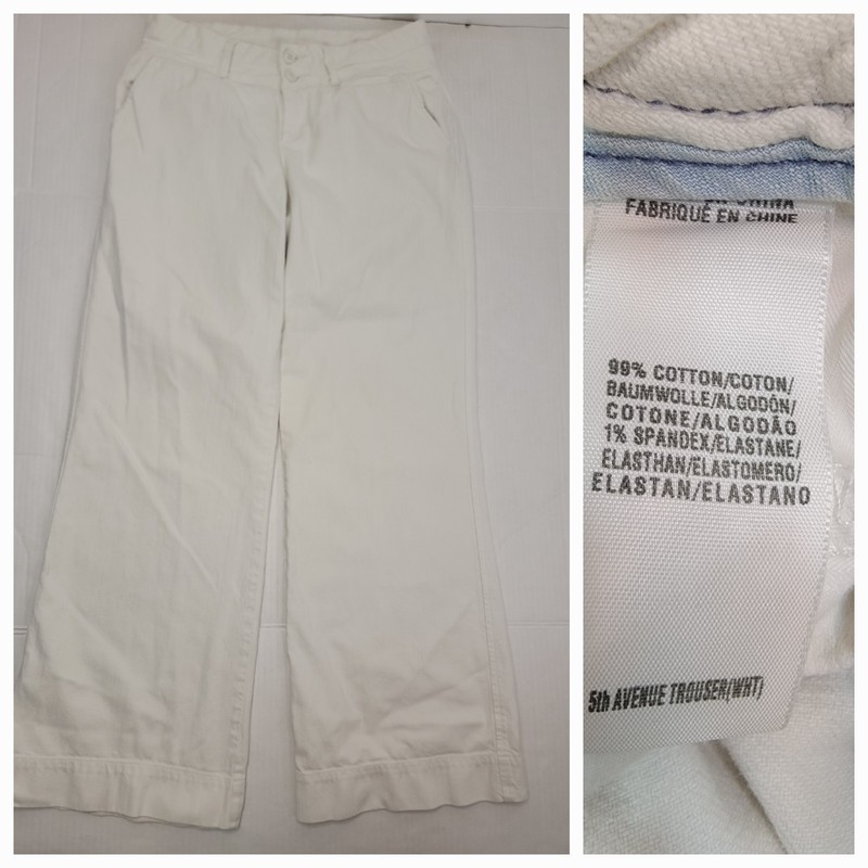 Lucky Brand 5th Avenue Trouser Denim Pants Womens SZ 14×33 Ivory Light weight