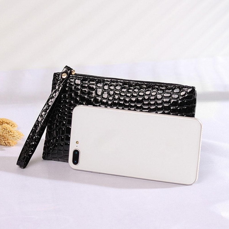 Wristlet Wallet Small Purse Bag Faux Crocodile Alligator Snake skin PU PVC gallery