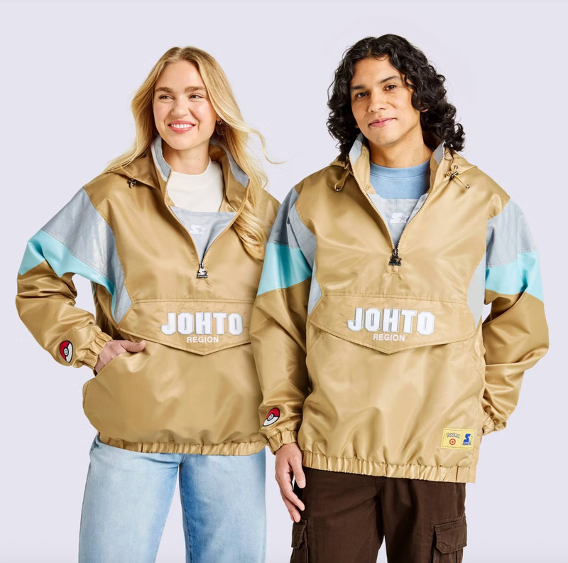 🔥Pokemon x Target Starter Pullover Jacket Gold JOHTO Region Size M ✅ Preorder ✅