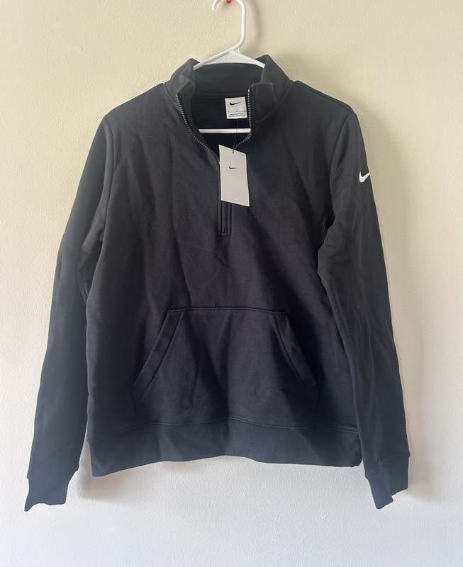 Nike Golf Black 1/4 Zip Mock Neck Fleece Pullover Sweatshirt M DX6720-010