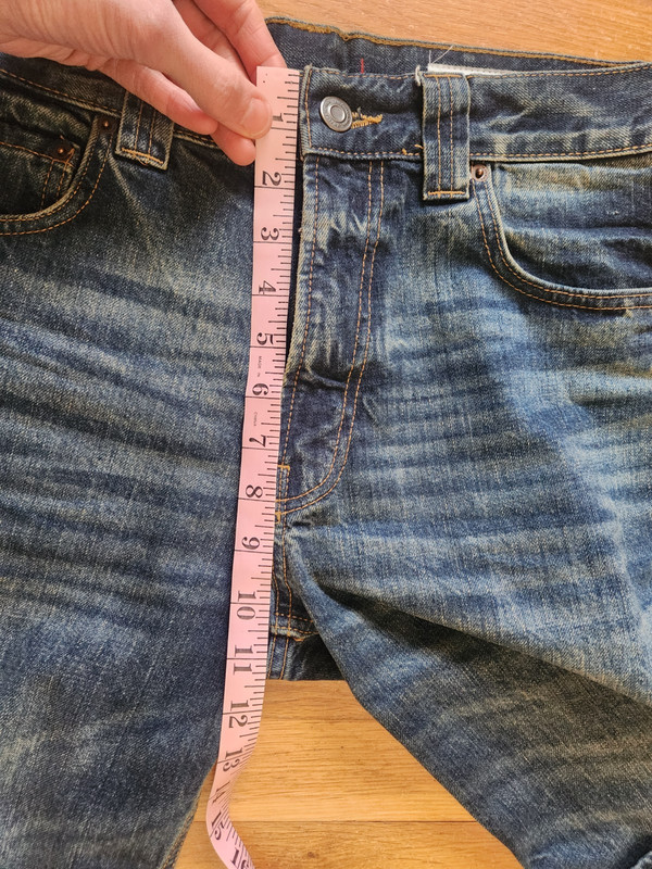 Zara knee-length denim shorts w/ turn-up hems, EU36 US4, dark wash, excellent gallery