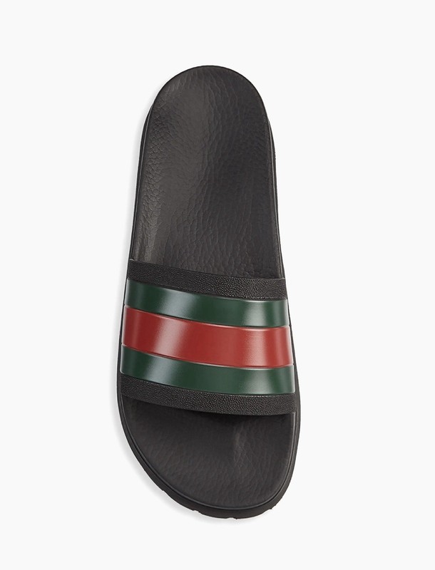 Gucci Web Men's Rubber Slide Sandal - Black Rubber, US 11 gallery