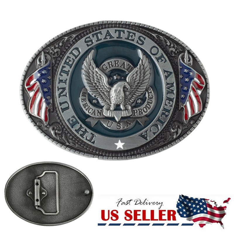 1PC U.S.A. Men Belt Buckle American Flag Eagle Metal Fashion US New