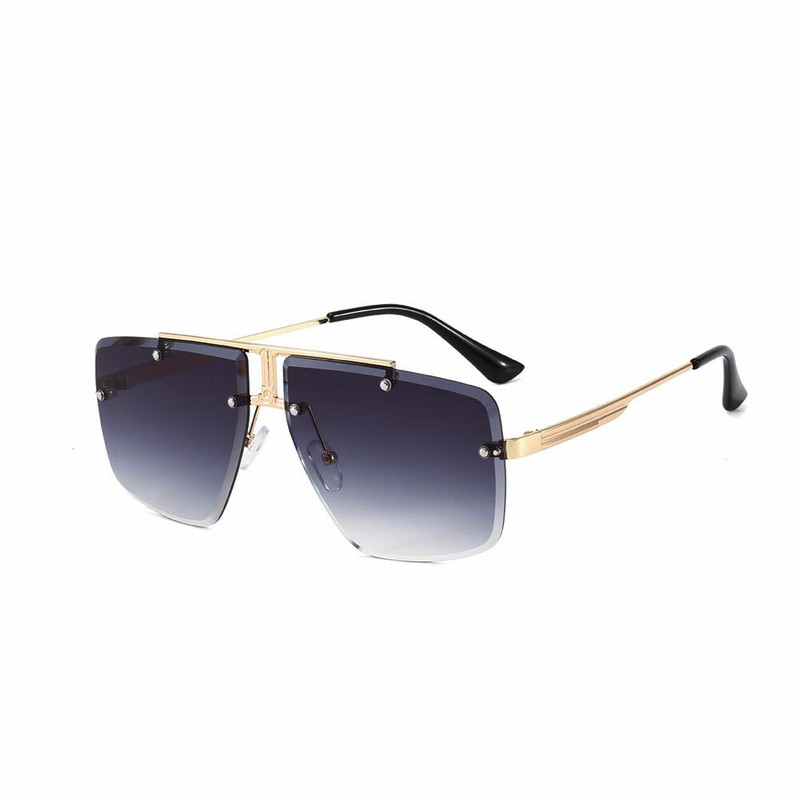 Fashion Square Pilot Sunglasses Designer Mens Driving Outdoor Rimless Glasses