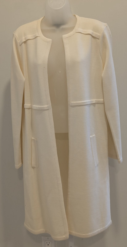 Vtg Colette Mordo For Sadimara Cream Italian Wool Blend Coat Sz M