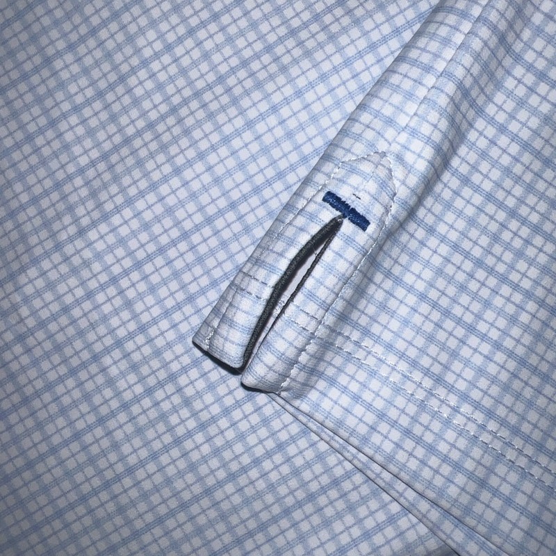 Twillory Shirt Men Med White/lt Blue /Violet ￼Stretch Hard Collar Check SS ￼￼￼ gallery